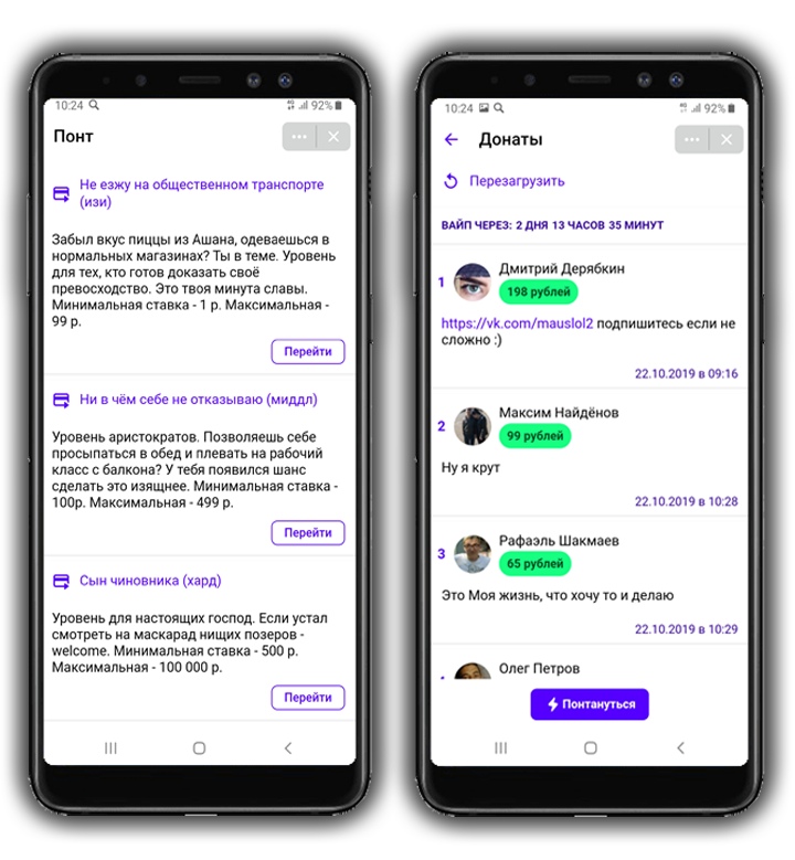 Интерфейс ПОНТа